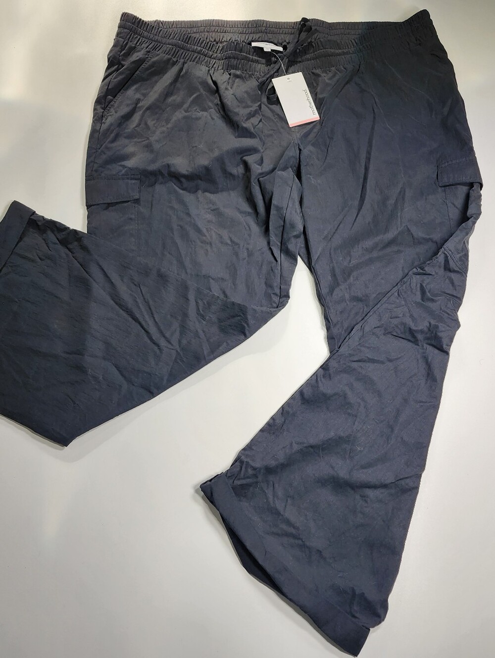 NWT Motherhood Maternity XXL Black Utility Cargo Jogger Pants